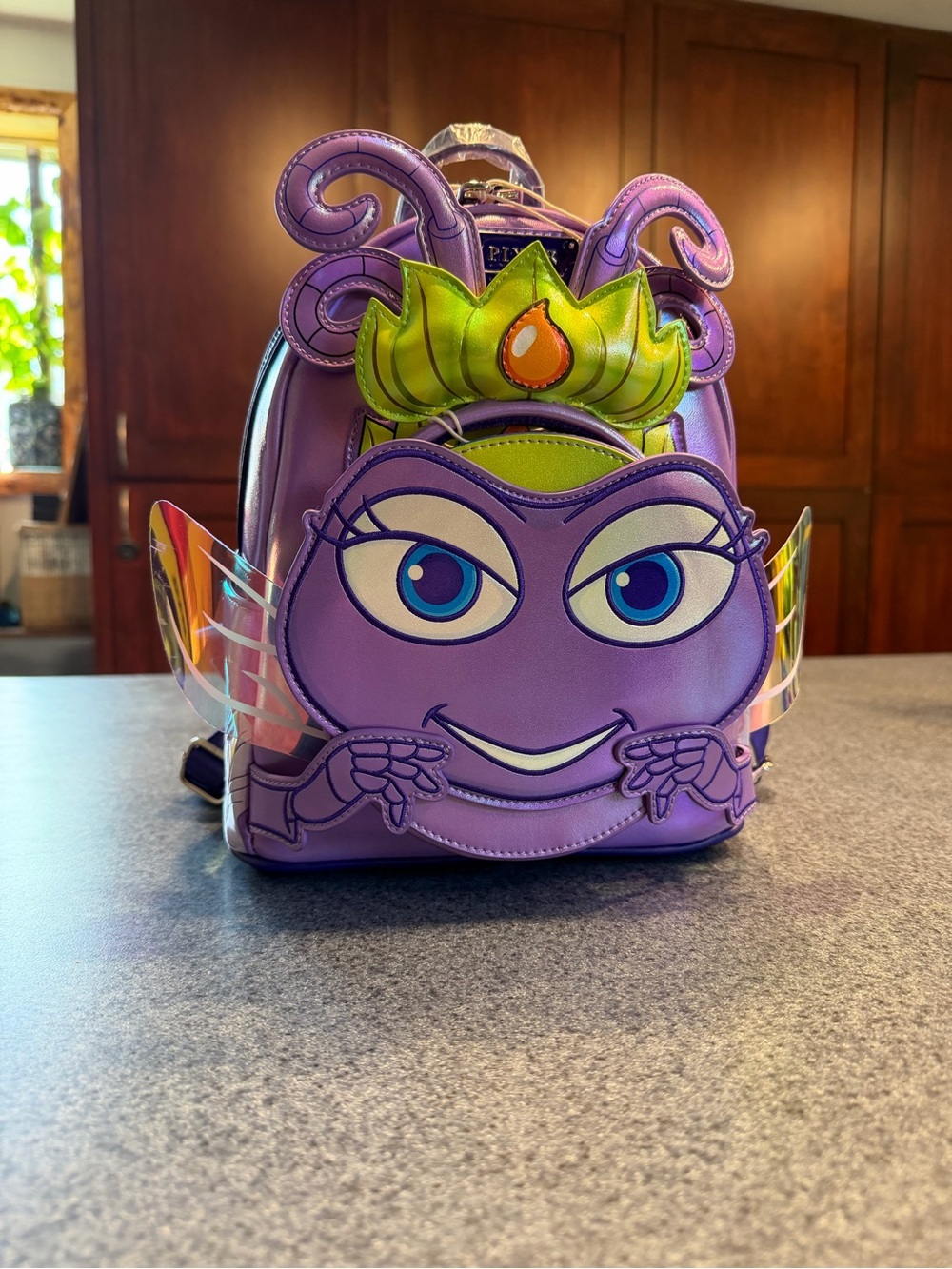 Pixar Disney Loungefly Purple Atta Princess Mini Backpack WITH EARS